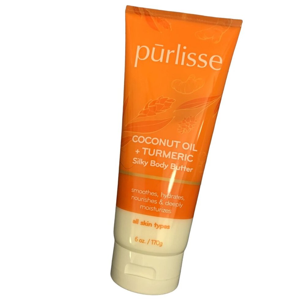 Purlisse Coconut Oil Turmeric Body Butter Moisturizer Silky Pur lisse 6oz 170g